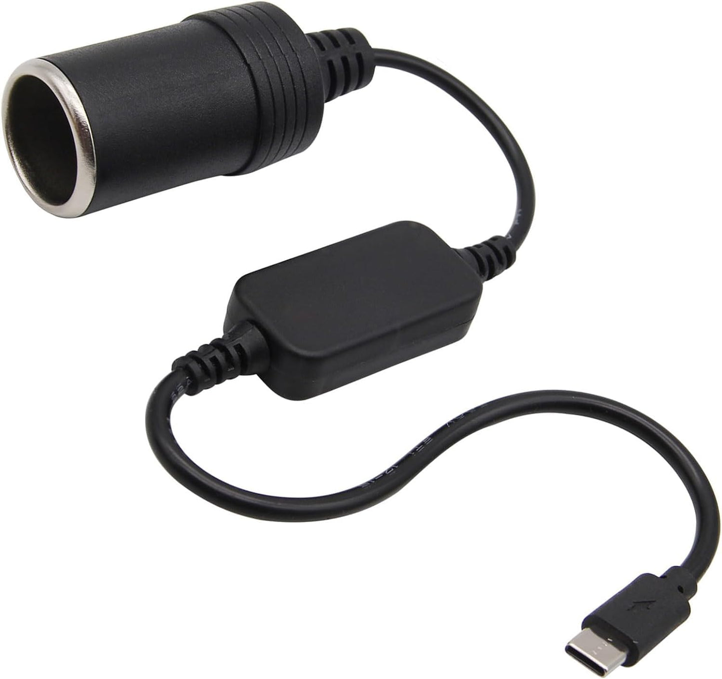 HCGZHEN USB C Male to 12V Adapter USB to Car Cigarette Lighter Socket Converter Cable for Car Driving RecorderGPSE-Dog and Other Automotive Electronics (1Pack)