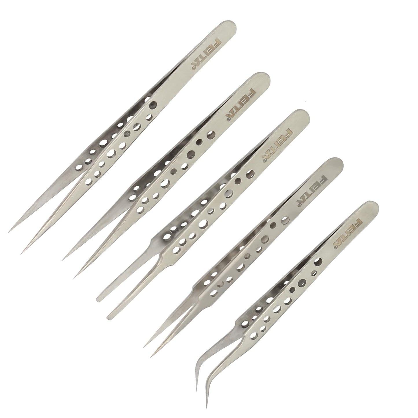 FEITA Tweezers Precision Tweezer Set Crafts Tweezer Kit Soldering Tweezers Jewelry Tweezers Tweezers for Crafting Lash Extensions Electronics Hobby Tools