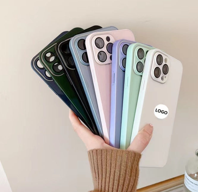 Liquid Silicone Glass Case for Apple Phones