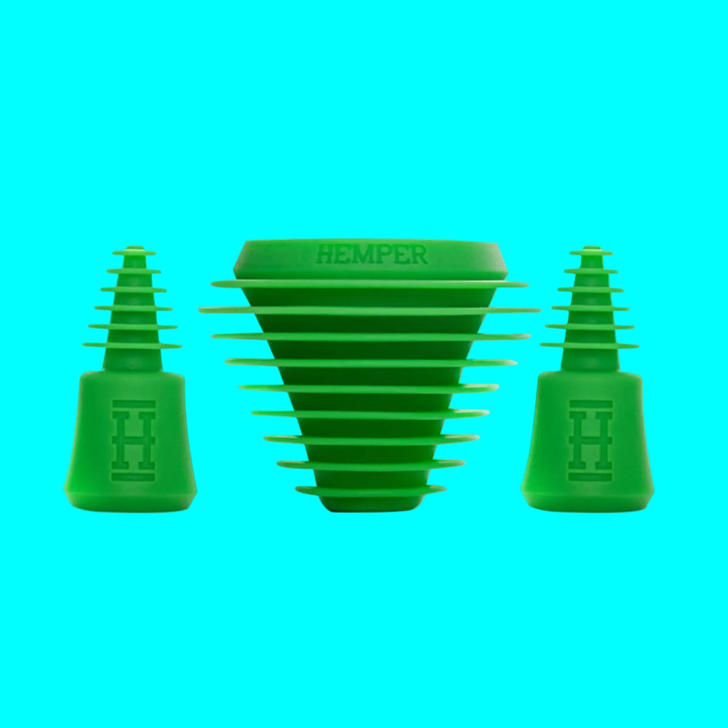 HEMPER Tech Universal Cleaning Plugs+Caps for Cleaning Storage and Odor Proofing Glass Water Pipes/Rigs and More