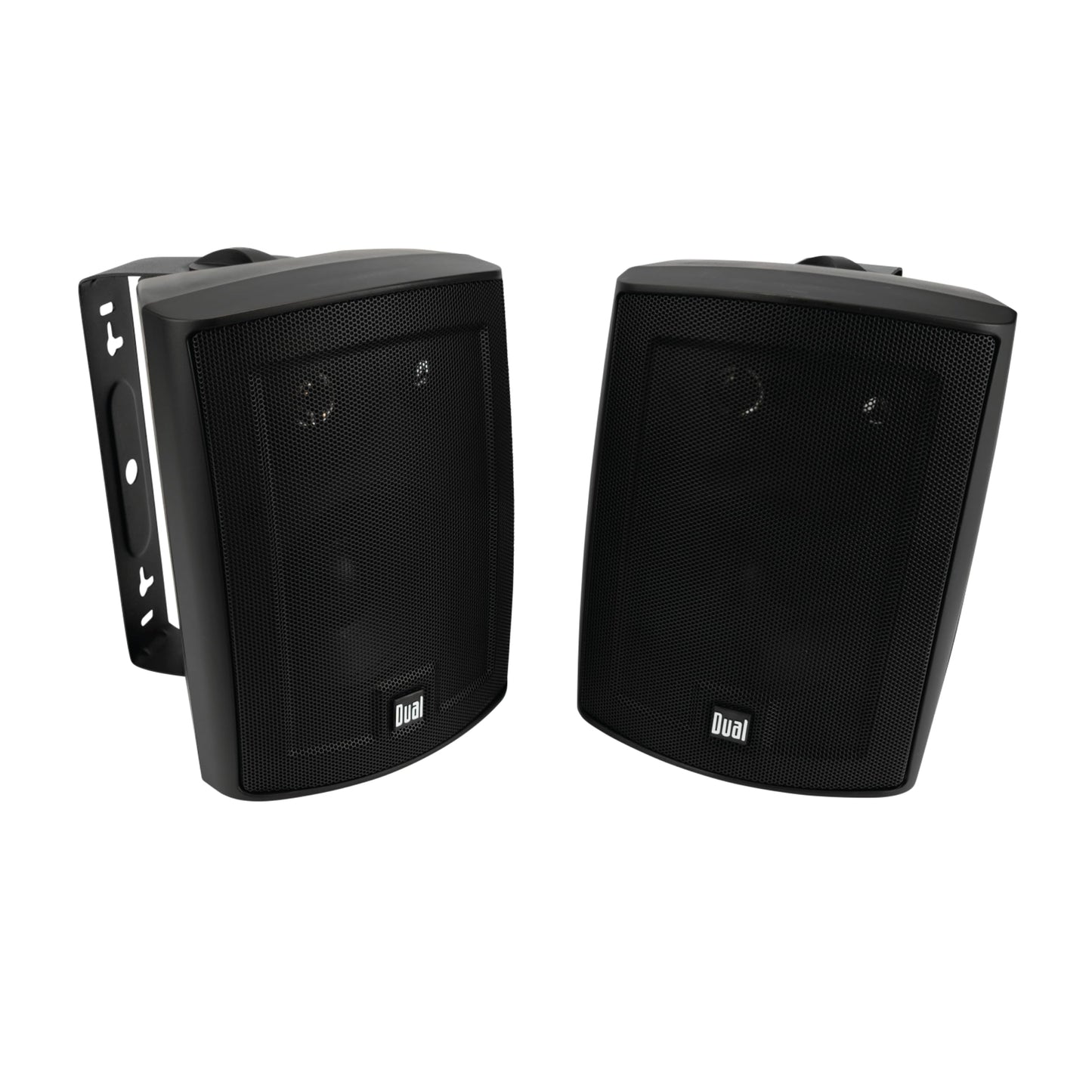 Dual Electronics LU53PB 5.25" 3-Way High Performance Outdoor Indoor Speakers | Effortless Set Up | Home Pool Patio Garage Use | Weather Resistant | Expansive Stereo Sound Coverage | Black